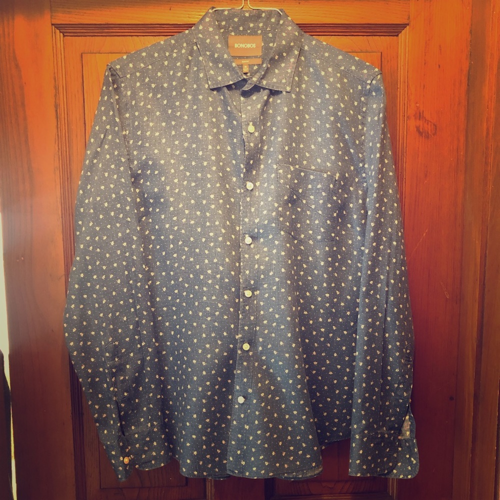 Bonobos men’s slim fit medium blue button down